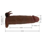 Pretty Love Quillon – Vibrating Penis Sleeve – 20 cm – Brown — Photo 7