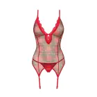 Obsessive Jollymore Lingerie Set – Red/White Checkered Tulle with Lace – XL/2XL — Photo 5