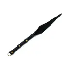 Black Leather Single Flap Whip with Gold D-Ring – 71 cm — Photo 3