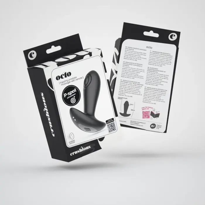 Octo anaaltapp pulseeriva vibratsiooni ja kaugjuhtimispuldiga – 12 cm (4.7″) – Must