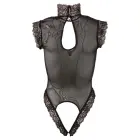 Black Transparent Lace Bodysuit with Detachable Chains – M Photo