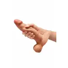 b-Vibe SlipSkin 8" Girthy Silicone Model Mocha - Anatomical Surface, Wide Base — Фото 5