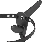 Fetish Submissive Adjustable Harness Double Motor Black Silicone System 15/8cm — Photo 1