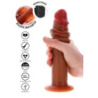 Realistic Vibrating Silicone Dildo with Foreskin – 22 cm (8.7″) – Brown — Photo 6