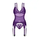 Vibres Corset & Thong Set – violets – mīkstas drānas – bez stieņiem – sudraba furnitūra – S/M — Foto 4
