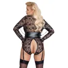 Cottelli Bondage Long Sleeve Lace Bodysuit with Rose-Gold Accents – Black – 3 XL — Photo 5