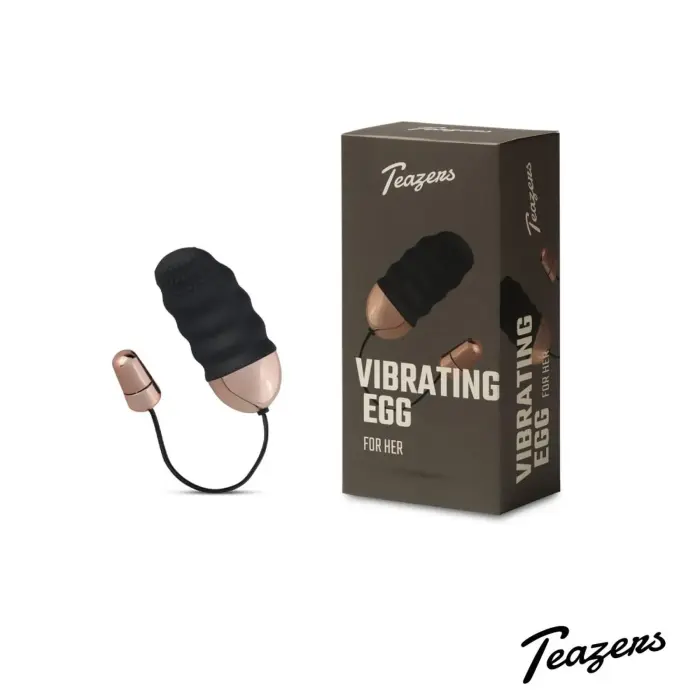Teazers Ребристое виброяйцо с пультом управления – 6 см (2.4″) – черное