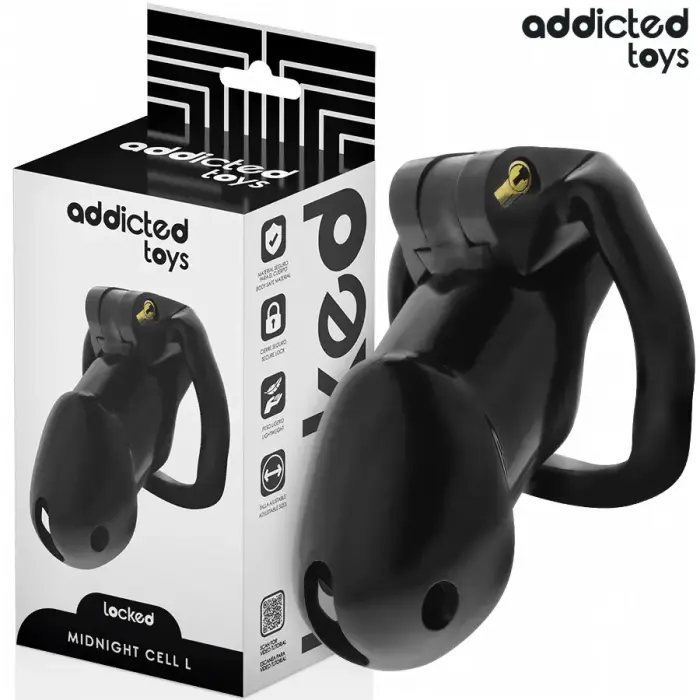 Addicted Toys Locked Midnight Cell анатомическая клетка размер L – черный – 107 мм