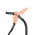 Vibruojantis strap-on dildas – kūno spalvos — Nuotrauka 4