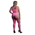 Two Piece Crop Top and Stockings Set – Neon Pink – Plus Size Photo