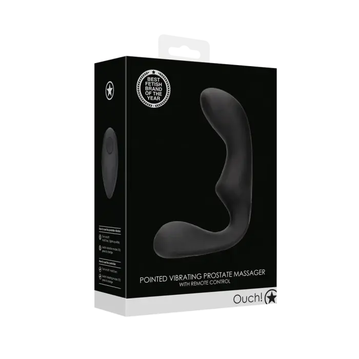 Pointed Vibrating Prostate Massager with Remote Control – 12.5 cm (5″) – Black