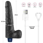 Real Softee uzlādējams vibrējošs dildo – 25.5 cm (10″) – Melns Foto 2