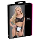 Cottelli COSTUMES toatüdruku komplekt – pitstopp ja põllega stringid – must/valge – XL — Foto 1