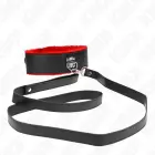 KINK Adjustable Red Leather Collar & Leash Set 116 cm, 40-48x6 cm — Photo 4