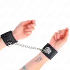 KINK регулируемые чёрные фиксаторы для запястий с цепью и навесным замком 30см 16-23cm — Фото 4