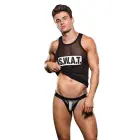 Envy SWAT tērps – sieta tops un stringi – pelēks/melns – L/XL — Foto 1