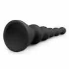 Kiotos Cone Shape силиконовый анальный дилдо с жемчужной структурой – 16.5 cm (6.5″) – Черный — Фото 4