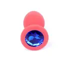 Plug-Jewellery анальная пробка с синим бриллиантом – 7 см (2.8″) – Синий — Фото 2