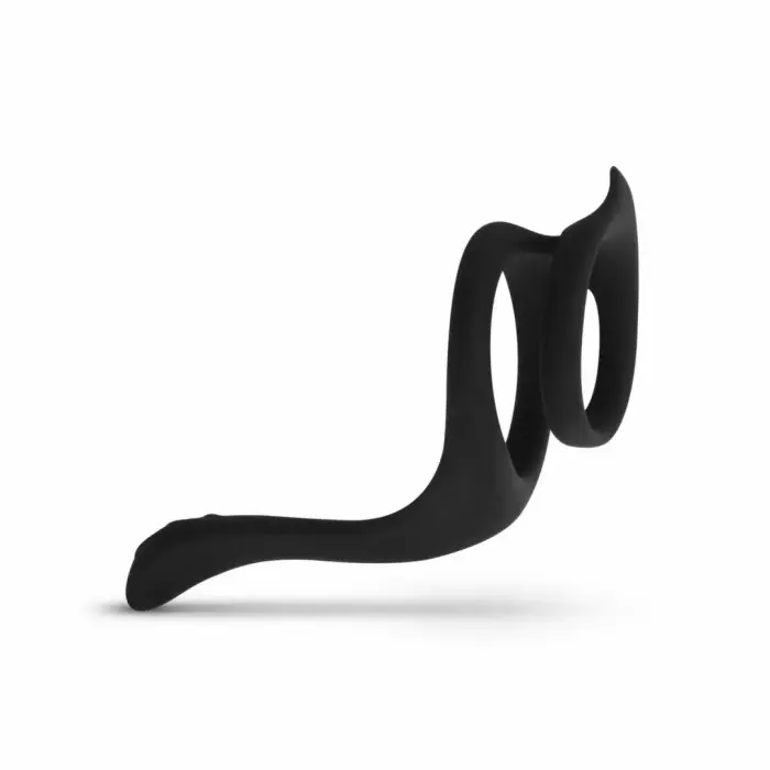 EasyToys silikoonist peenis võru soonilise lahkliha stimulaatoriga – 11 cm – must