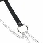 Subblime Black Leather Chain Belt – Adjustable with Metal Rings, One Size — Photo 5