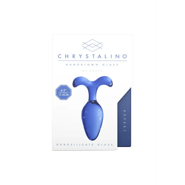 Expert stikla anālais spraudnis – 19 cm – Zils Foto 2