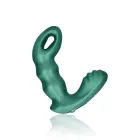 Teksturēts vibrējošs prostatas masieris ar tālvadības pulti – 12 cm (4.7″) – Metāliski zaļš — Foto 5