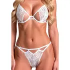 PASSION Resilque rinnahoidja ja stringide komplekt – valge – S/M — Foto 2