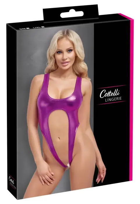 Cottelli LINGERIE Metallic Bodysuit – Pink – S/M