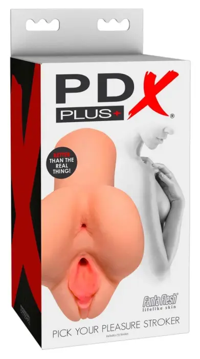 PDX Plus Pick Your Pleasure St – Reālistisks vagīnas un anālais masturbators – 16.5 cm – Miesas krāsa