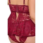 Cottelli Curves Babydoll 3XL Red Lace Velvet Set Adjustable Straps — Photo 6