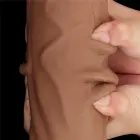 LoveToy King Sized Sliding Skin Dual Layer Dong – reālistisks dildo – TPE – brūns – 30,5 cm — Foto 16