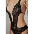 Christine Mea – open lace body with removable pearl necklaces – open crotch – black – M/L — Photo 3