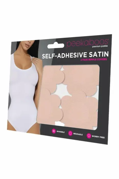Peekaboos Satin Self-Adhesive Nipple Covers – 2 pairs – nude – 7 cm