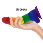 Mythology Corey Pride – šķidrā silikona fantāzijas dildo ar piesūcekni – varavīksnes – L — Foto 2