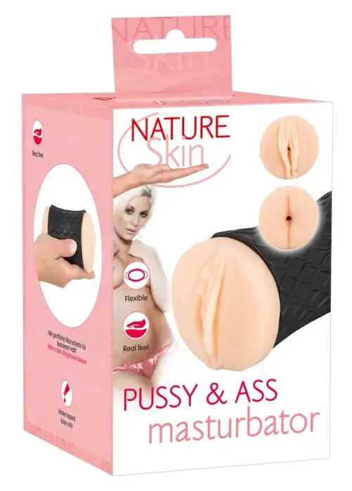 Nature Skin vaginālais un anālais masturbators – miesas krāsa