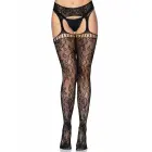Leg Avenue Lace Stockings with Attached Garter Belt – Black – One size — Photo 8