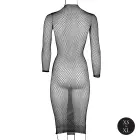 Long Dress Fishnet Structure and Turtle Neck – Black – One Size — Photo 8