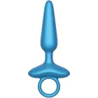 Slim Vibrating Anal Plug with Remote – Blue — Photo 3
