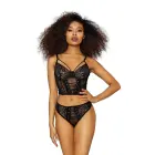 Stretch Mesh and Stretch Galloon Lace Bustier – Black – M — Photo 5