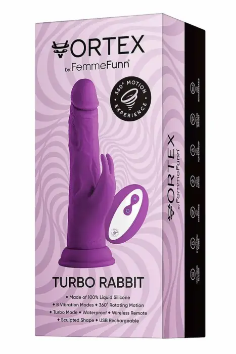 FemmeFunn Vortex Turbo кролик-вибратор – 21 см (8.3″) – фиолетовый