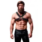 Fetish Submissive Attitude Men's Eco-Leather Chest Harness Studded, Adjustable — Photo 1