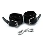 Black Leather Chain-Linked Cuffs — Photo 2
