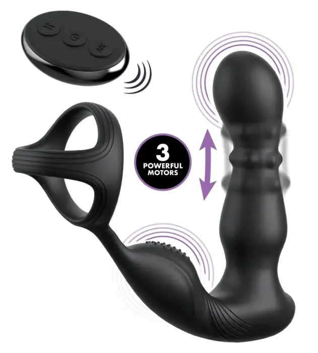 AFE Ass-Gasm Slide&Glide Black Dildo – 19 cm – Black Photo