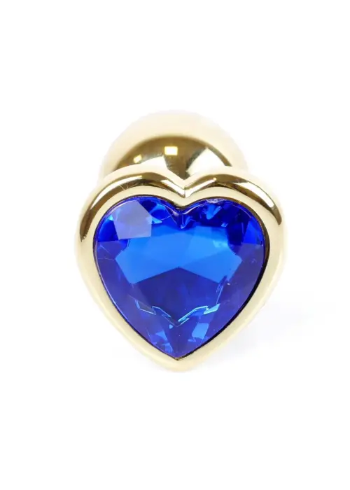 Plug-Jewellery Gold Heart anālais spraudnis – 7 cm (2.8″) – Zils