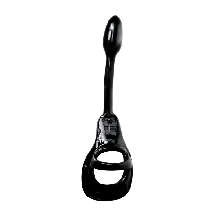 Armor Tug Lock - Dzimumlocekļa gredzens ar sēklinieku siksnu un anālo spraudni – mazs Foto 6