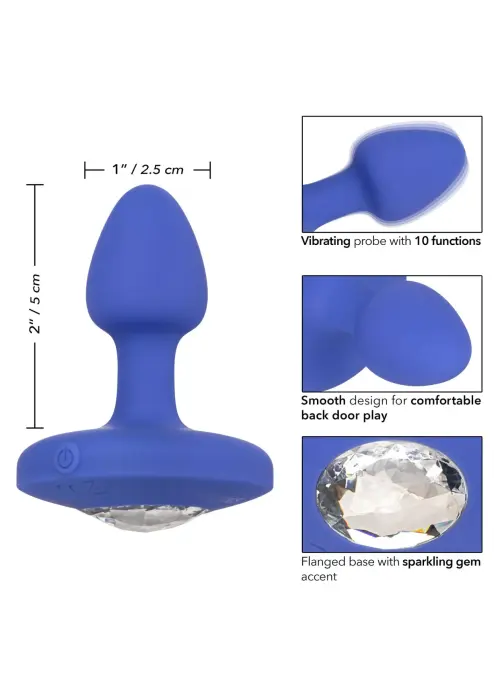 Vibrējoša anālā zonde (S) – 10 cm (4″) – Zils Foto 3