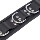 The Red Leather Necklace 3 D Rings – plata ādas kaklasiksna ar 3 D veida gredzeniem – melna – 38–53 cm — Foto 6