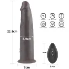 Divslāņu platīna silikona rotējošs dildo – 23 cm (9″) – Rozā — Foto 2