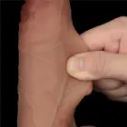LoveToy Sliding Skin Pro Dual Layer Silicone Dong – realistiškas dviejų sluoksnių silikoninis dildo – 21,6 cm — Nuotrauka 11