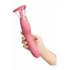 Le Wand Lick 3-в-1 двусторонний вибратор с лижущим язычком – двусторонний вибратор – силикон – G-точка + язычок – розовый — Фото 3